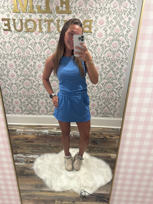 Blue skirt set