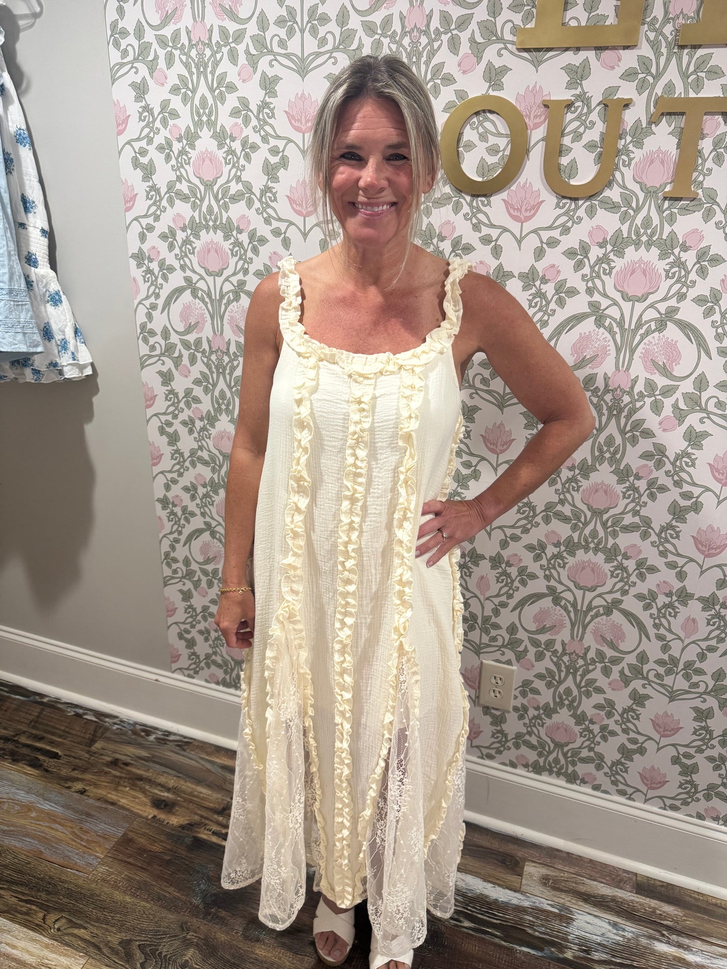 Yellow ruffle dress
