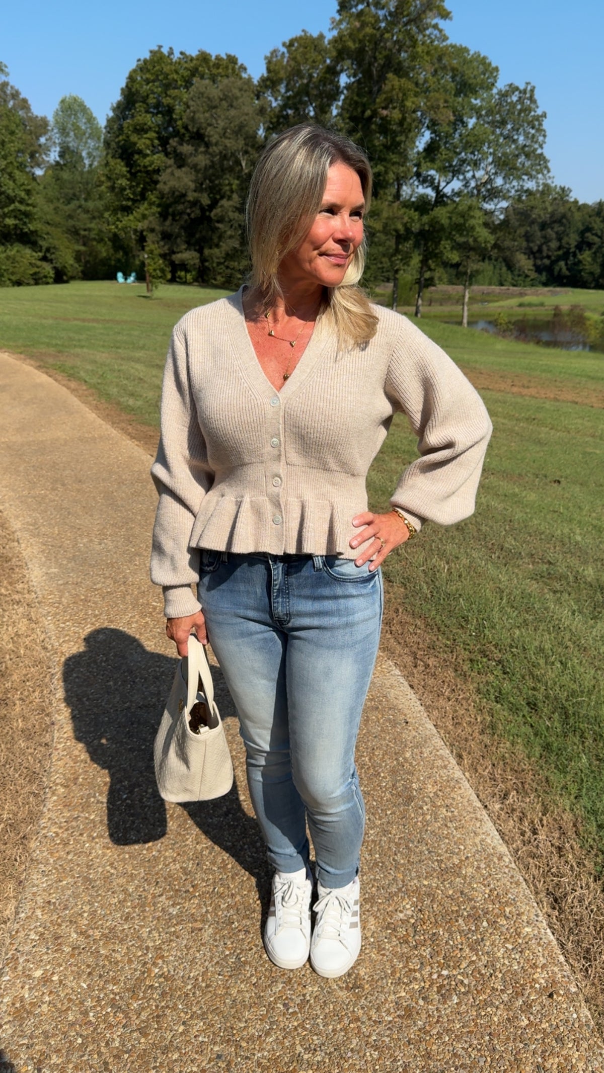 Cream cardigan