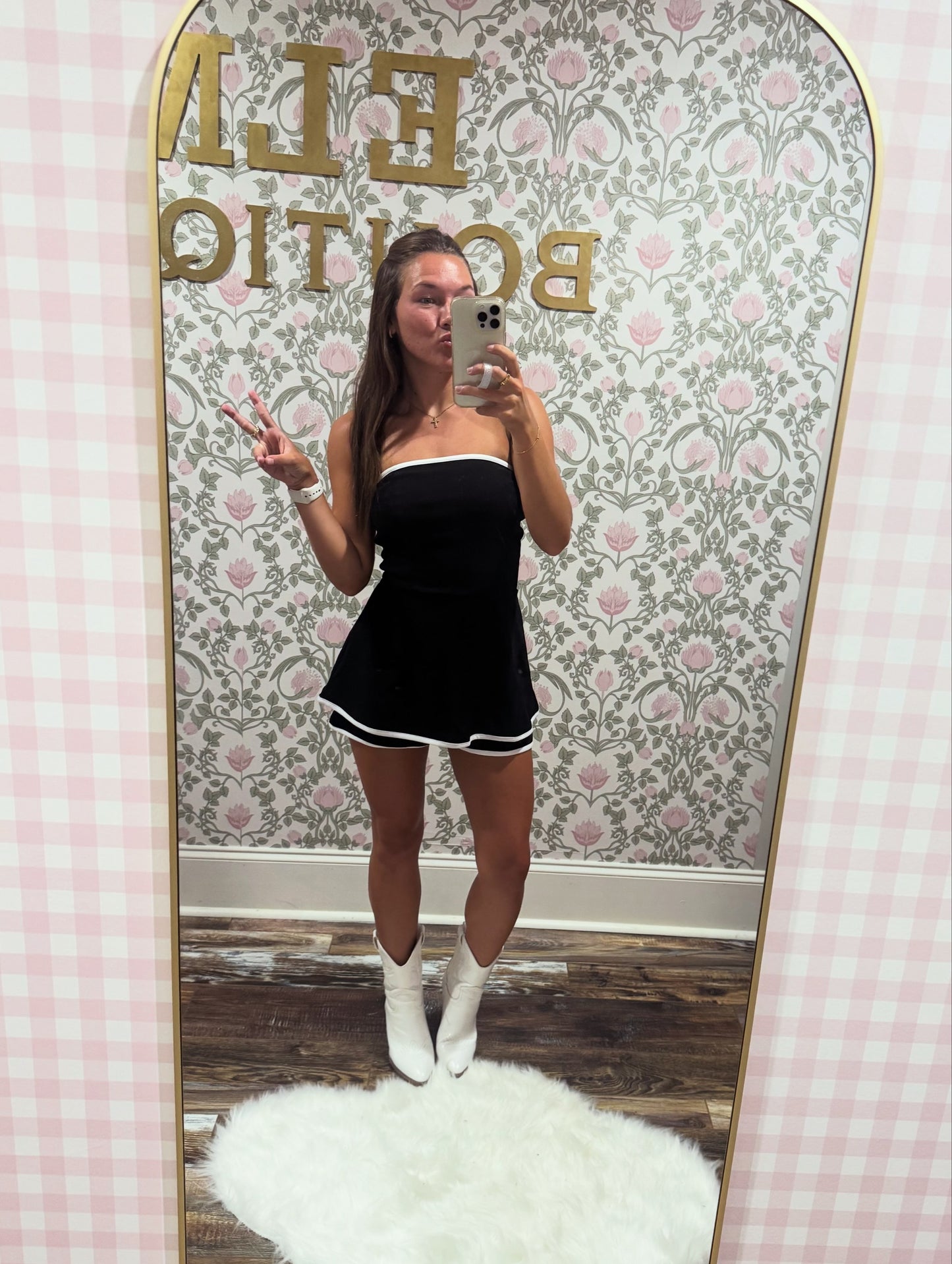 Black&white gameday romper