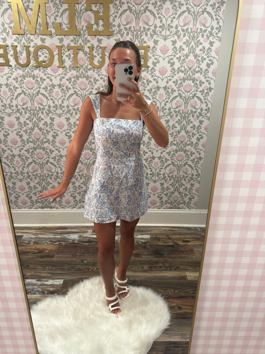 Blue floral mini
