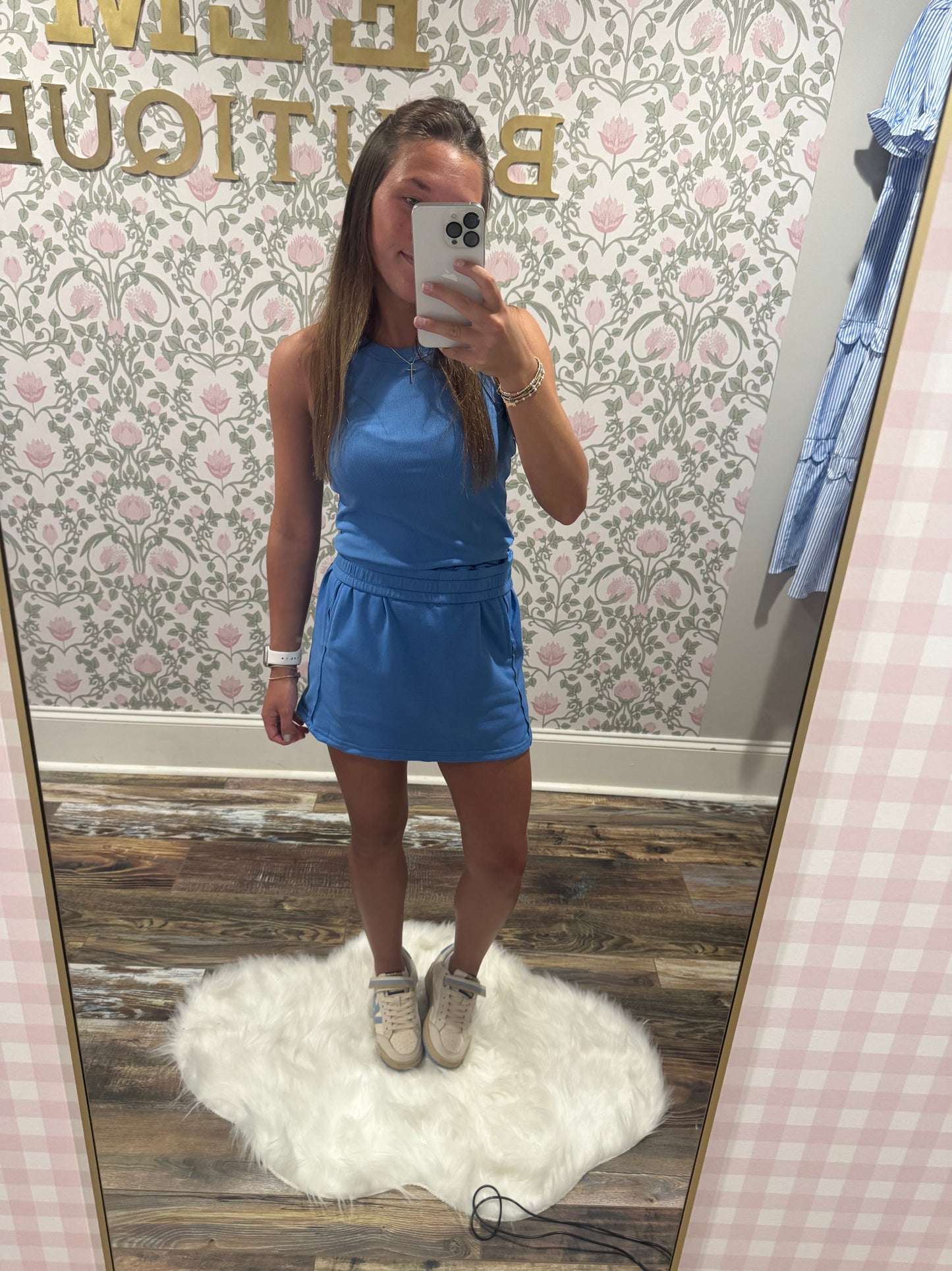 Blue skirt set
