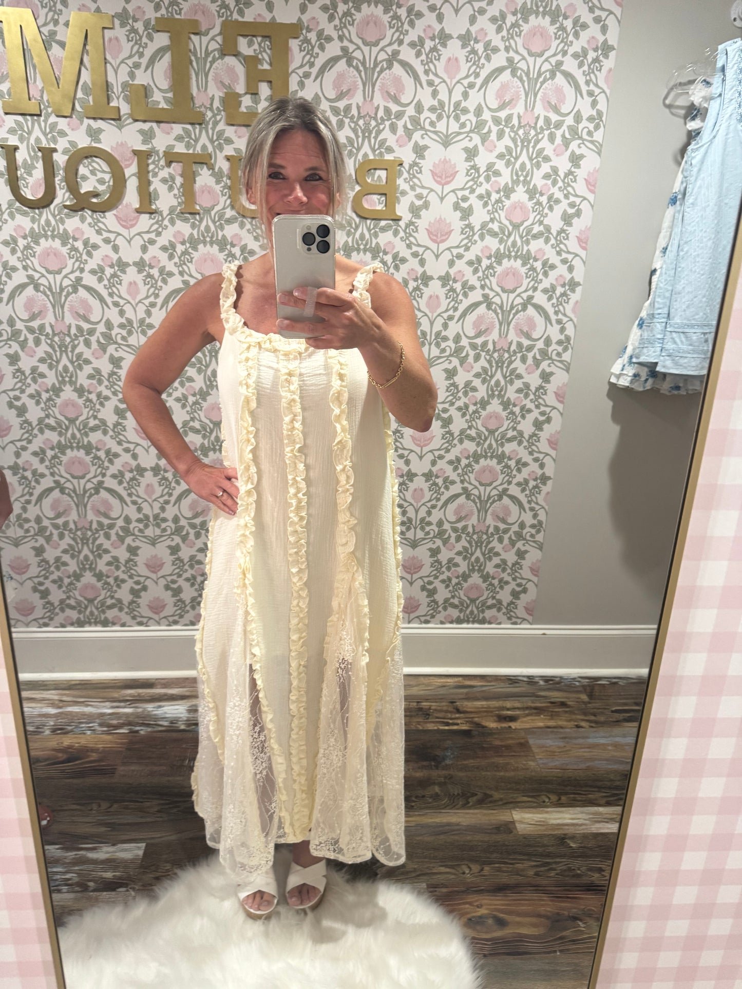 Yellow ruffle dress
