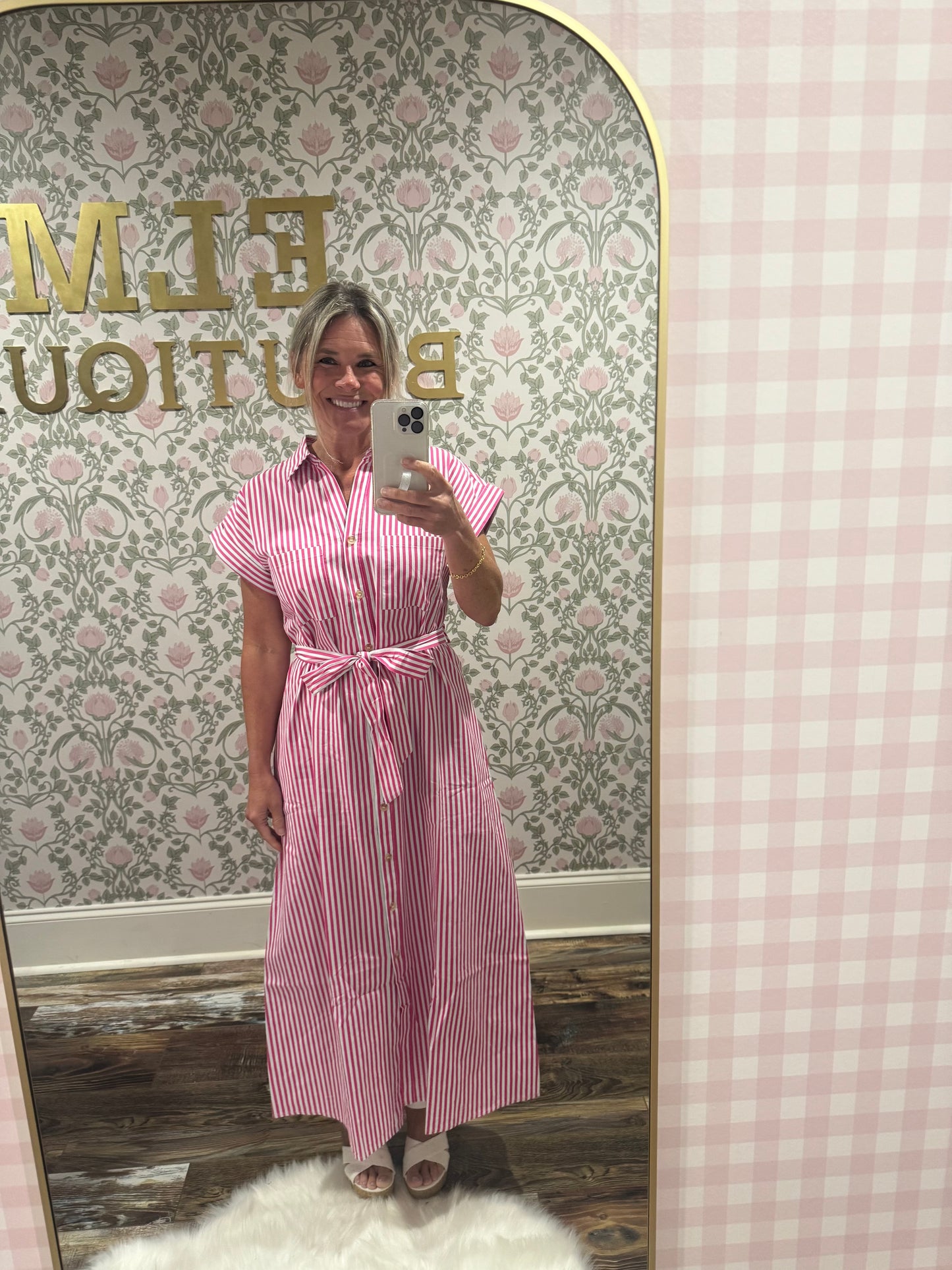 Pink & White striped dress