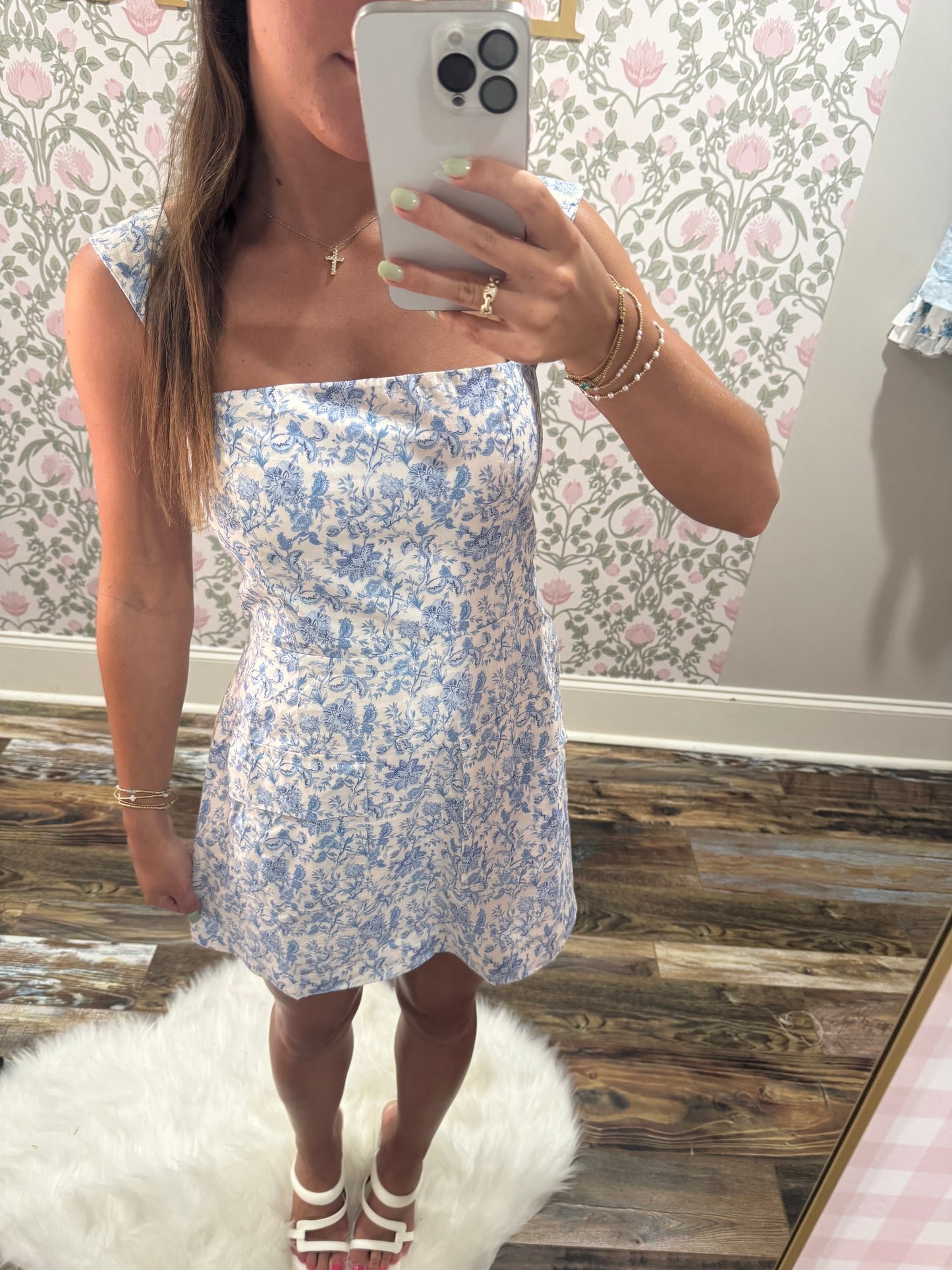 Blue floral mini